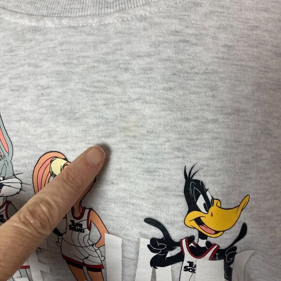 Space Jam A New Legacy Sweatshirt Womens Medium Tweety Bugs Lola Daffy Gray - Picture 4 of 12